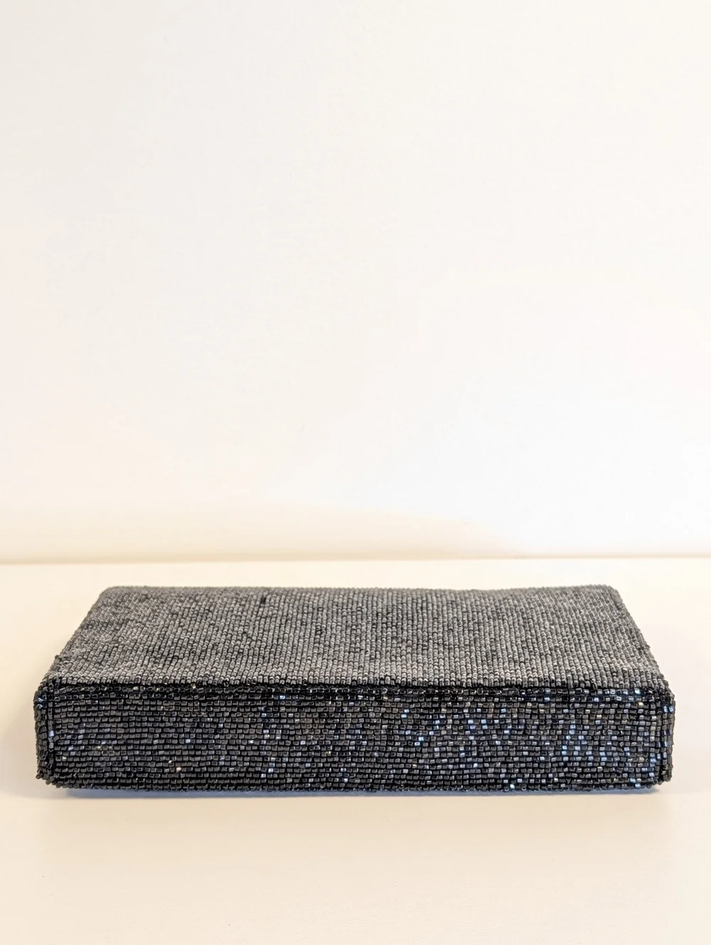 Vintage Genie Beaded Clutch Black Evening Bag Made Korea Formal Cocktail Purse